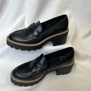 Dolce Vita Tammy Platform Lug Sole Loafers Womens Size 9 Black Chunky Y2K
